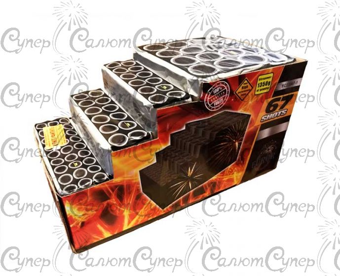 ≡ Купить Фейерверк Flying Sparks 67 залпов (20-25-30-50 мм.) по